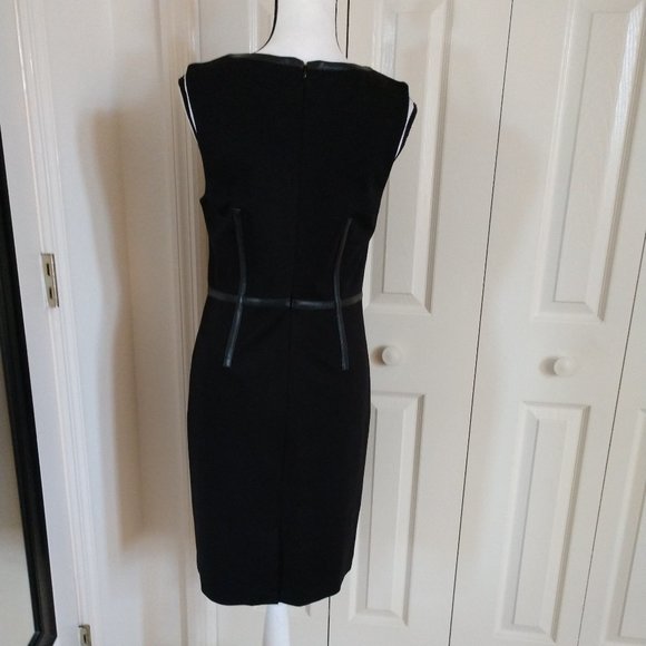 Trina Turk Black w/Leather Trim Sheath Dress 8 - Picture 4 of 12